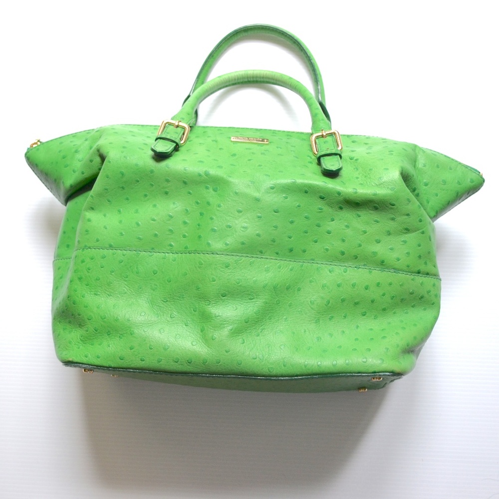 Kate Spade Green Ostrich Portola Valley Tote